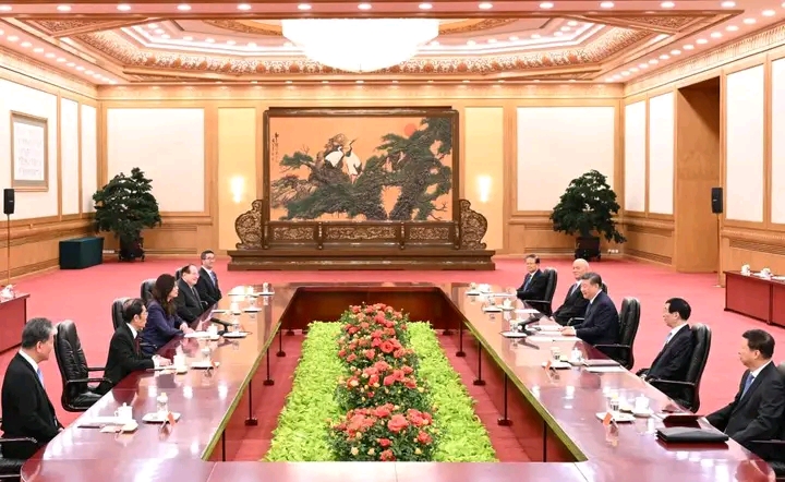 Séance de travail entre le Président Xi Jinping et Cheng Li‑wun, Présidente du Kuomintang